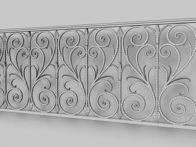 Elegant Balcony Railings 20 Unique Models Low-poly 3D model