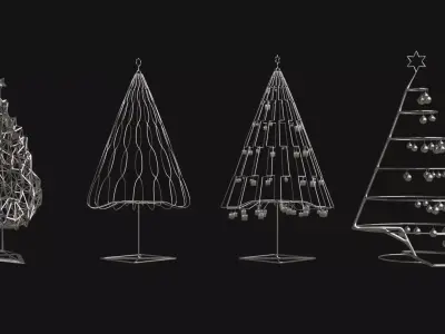 Christmas tree stainless steel sculptures 3D model
