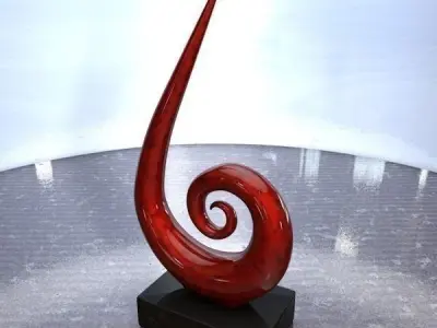 Abstract red flame home decoration 3D model