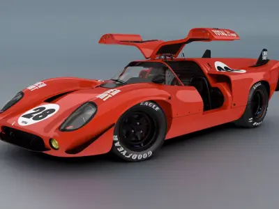 Lola MK III T70 Racing Car 3D model
