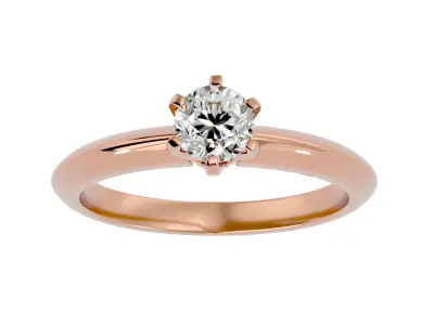 Solitaire ring model 3D print model 4