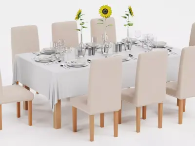 -Restaurant Table FULL V1- 3D model