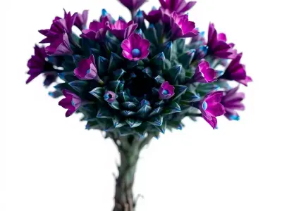 Vibrant Purple Flower model pack Low-poly 3D model