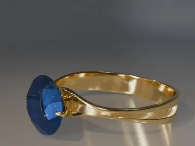 Gold Ring with Stand 3D model