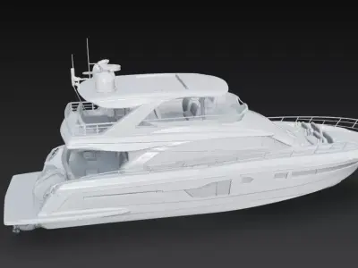 Luxury Flybridge Motor Yacht - Modern Super Yacht Exterior Free 3D print model