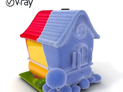 Cartoon House Model Pack with Vibrant Colors Low-poly 3D model