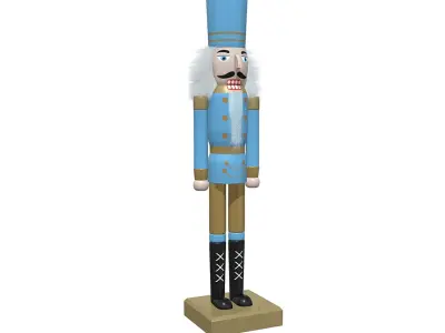 Wooden Nutcracker Low-poly 3D model