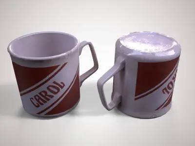 Carol Mug Cup - PBR Game Ready - Low-poly 3D model - Free low-poly 3D model