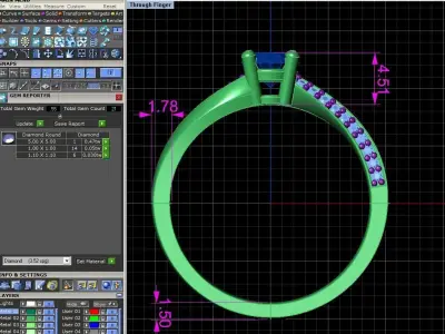 diamond ring 3D print model 43
