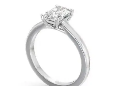 stl file engagement ring with princess cut diamond 3D print model purchase