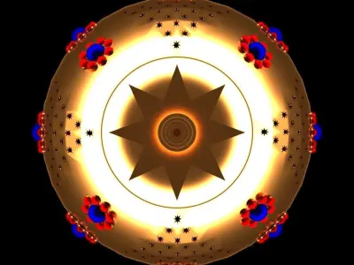 Chandelier golden ornament 3D model