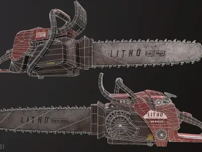 Chainsaw Low-poly 3D model