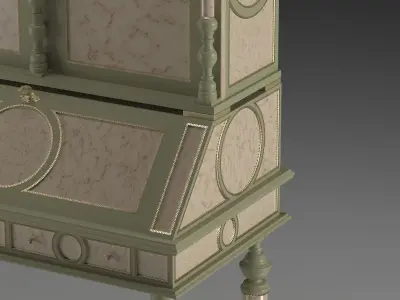 High quality neo classic writing desk 3D model