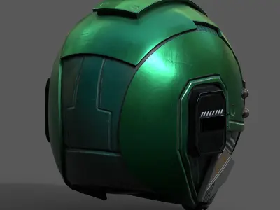 Helmet scifi space machine cyborg robot armor develop  3D model