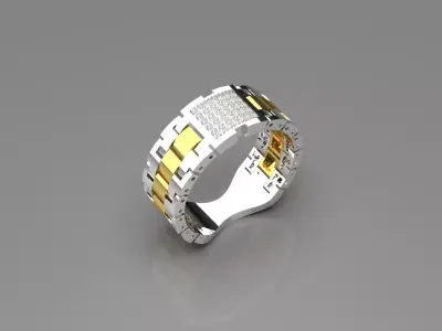 Luxury man Rolex design diamond ring model ror0026 3D print model