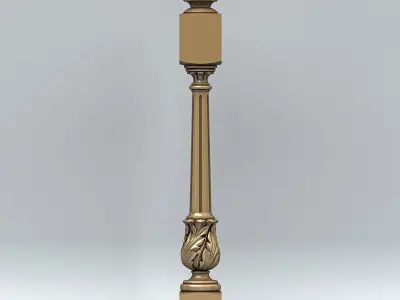 Newel post 001 3D model