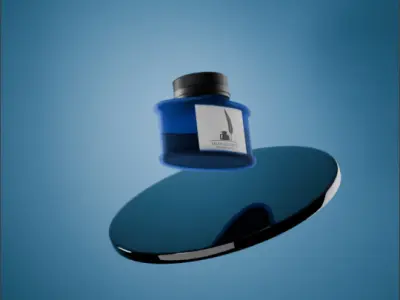 Beautiful And High Poly Inkpot with beautiful textures 3D model