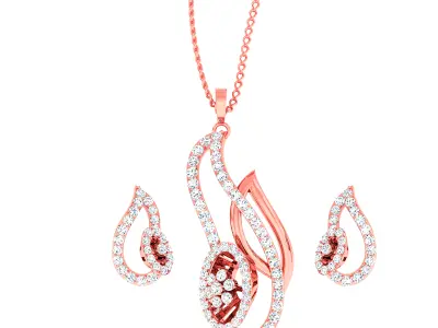 Pendant Earrings combo - 4890 3D print model