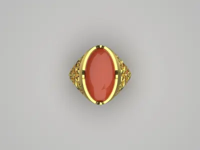 luxury gemstone man gold ring mr0006 3D print model