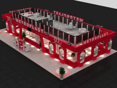 Exhibition Fair Stand 20x11 3D model