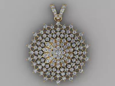 Spider Web Diamond Pendant 3D print model