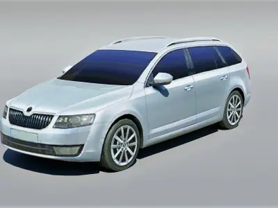 Low Poly Skoda Octavia Combi 2013 Game-Ready  Low-poly 3D model