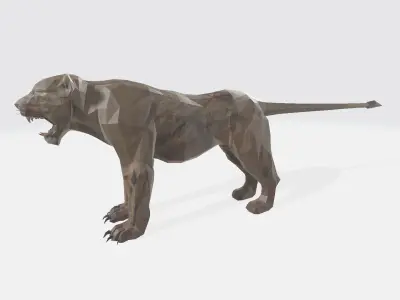 Lion 3d polygonal tiger 3D model
