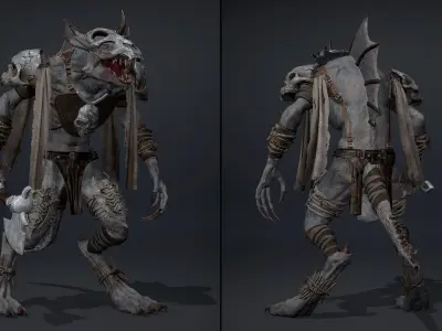 Mist Barbarian Arm1 Low-poly 3D model