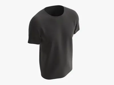 T-shirt for Men Mockup 01 Cotton Black 3D model