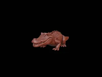 Alligator Animal Sculpture 3D print model