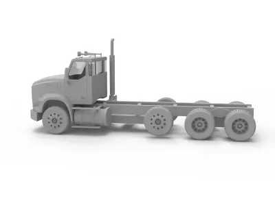 Autocar DC-64 Tractor Truck 4 axle 2019 3D print model
