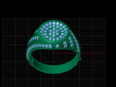 Print Ready STL 3DM  Gents Rings Diamond Men Ring  3D print model 192