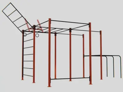 Calisthenics Station Park Workout - Outdoor Fitness Equipment Low-poly 3D model
