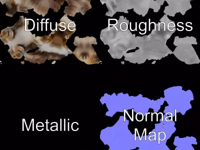 Fluffy Siberian Cat model pack Low-poly 3D model