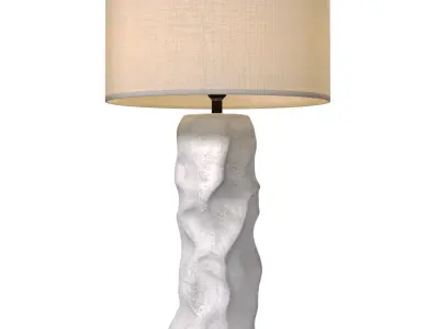 Table lamp plaster base Design Sculptural Scandinavian Wabi-Sabi 3D model