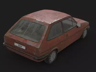 Abandoned Car - Ford Fiesta Hatchback Low-poly 3D model