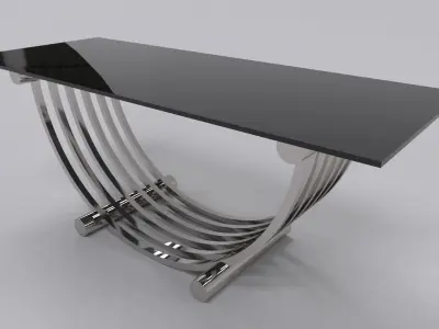 Coffee table stainless silver gloss 3D model