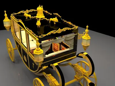 Chinese horse carriage 3D model