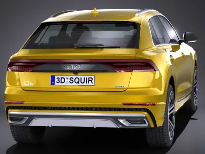 LowPoly Audi Q8 S-line 2019 Low-poly 3D model