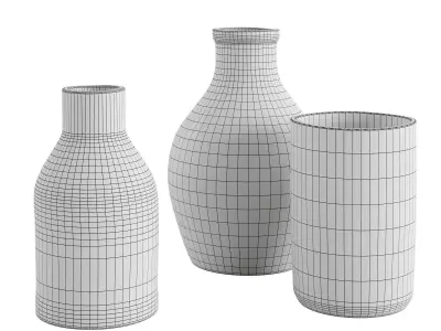 Ceramic vase geometric patterns 3D model