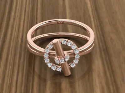 Jewelry Diamond Ring 3D print model 6