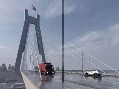 3d bridge model Sketchup 2020  - 3d  3D model