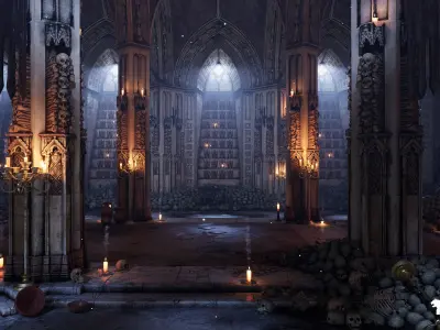 The Grand Ossuary Low-poly 3D model