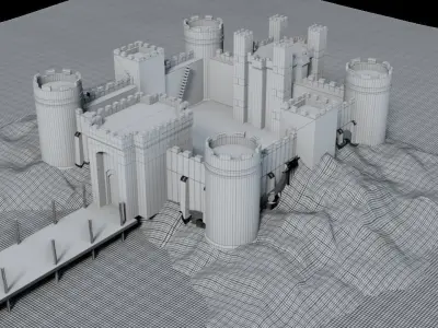 Low Poly Castle Low-poly 3D model