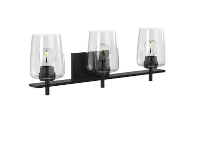 Calais Collection Three-Light Matte Black 3D model