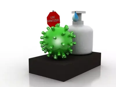 Coronavirus awareness and protection Low-poly 3D model