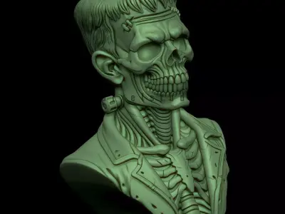 Frankenstein skeletal Bust 3D Print STL  3D print model