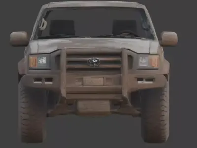 Rusted Apocalypse Muscle Car 3D Model Low-poly 3D model