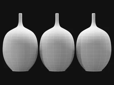 Vase-10 set of colorful vases Low-poly 3D model