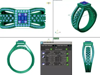 Bridal Ring Diamond 3d model print 3D model